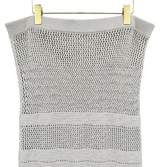 Abercrombie & Fitch NWT Tan Open Crochet Knit High Waist Unlined Midi Maxi Skirt - Picture 4 of 9